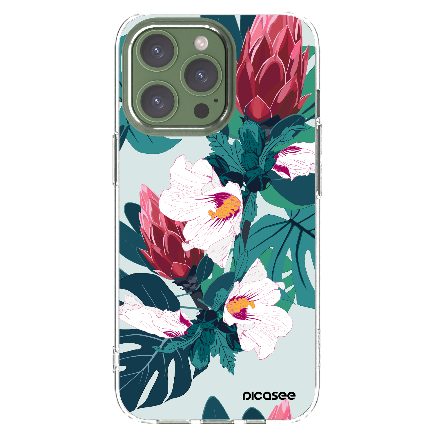 Picasee átlátszó szilikon tok az alábbi mobiltelefonokra Apple iPhone 13 Pro - Rhododendron