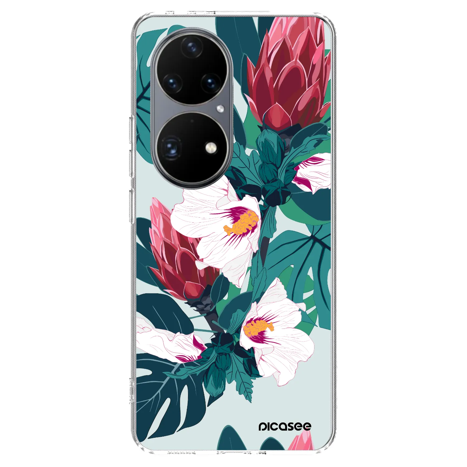 Picasee átlátszó szilikon tok az alábbi mobiltelefonokra Huawei P50 - Rhododendron