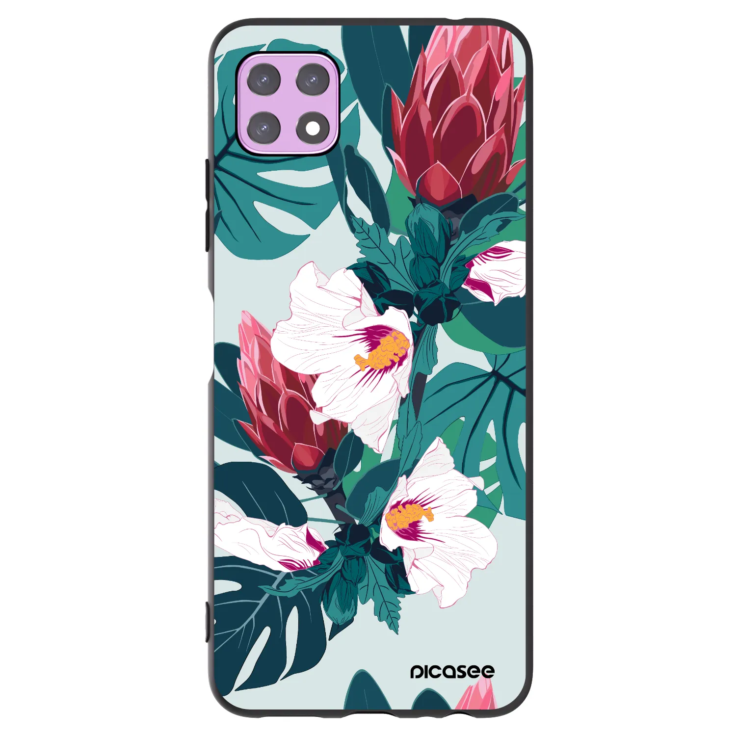 Picasee fekete szilikon tok az alábbi mobiltelefonokra Samsung Galaxy A22 A226B 5G - Rhododendron