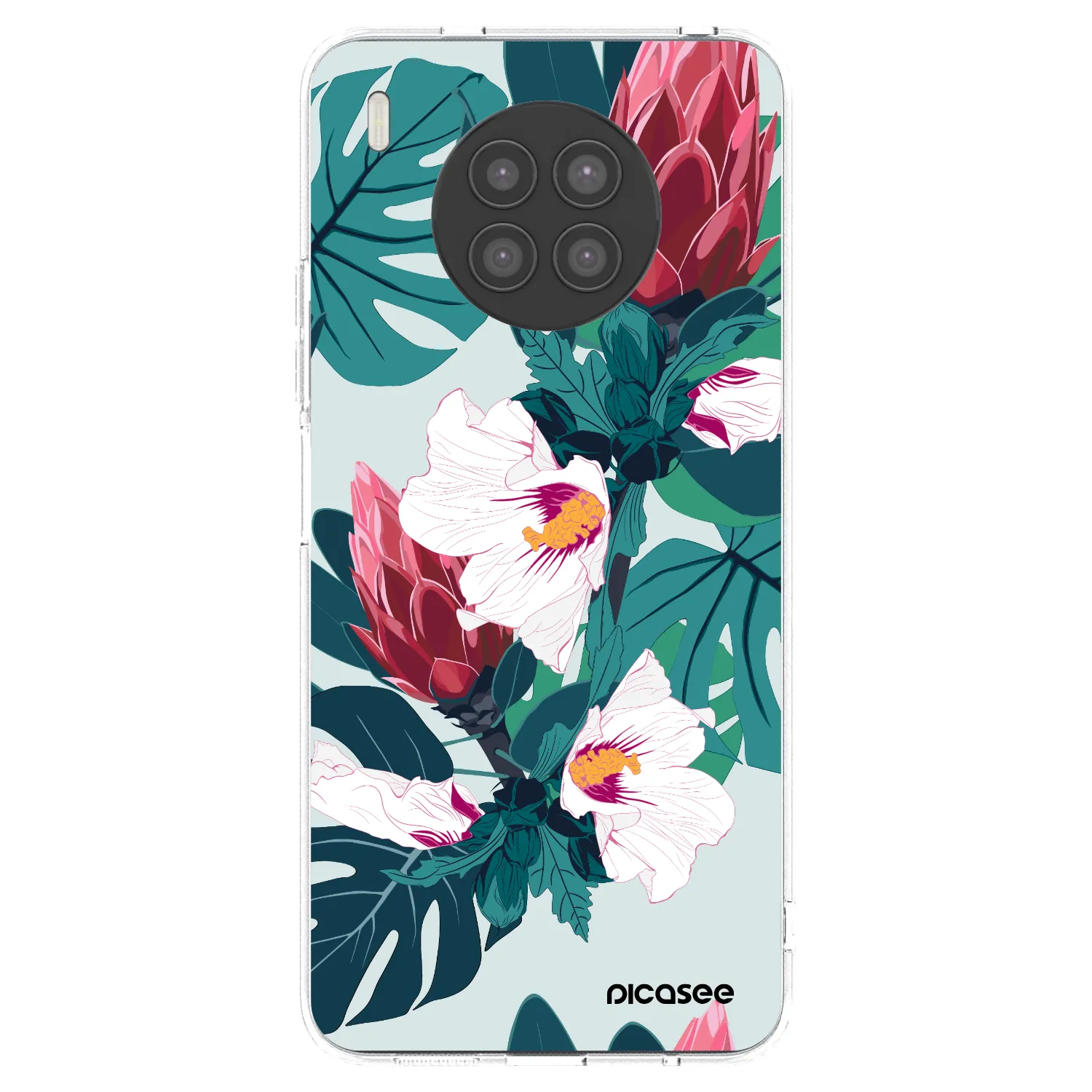 Picasee átlátszó szilikon tok az alábbi mobiltelefonokra Huawei Nova 8i - Rhododendron