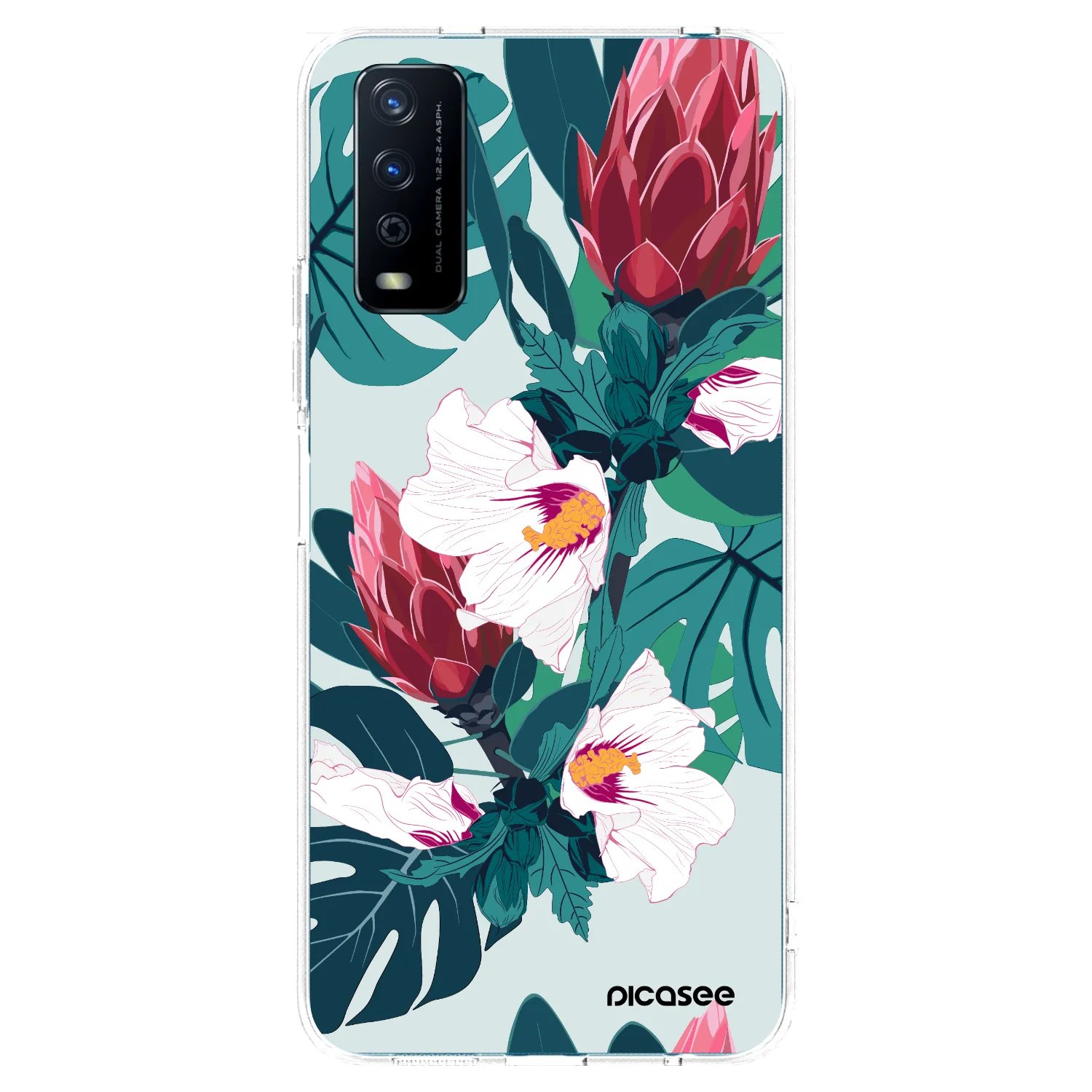 Picasee átlátszó szilikon tok az alábbi mobiltelefonokra Vivo Y11s - Rhododendron