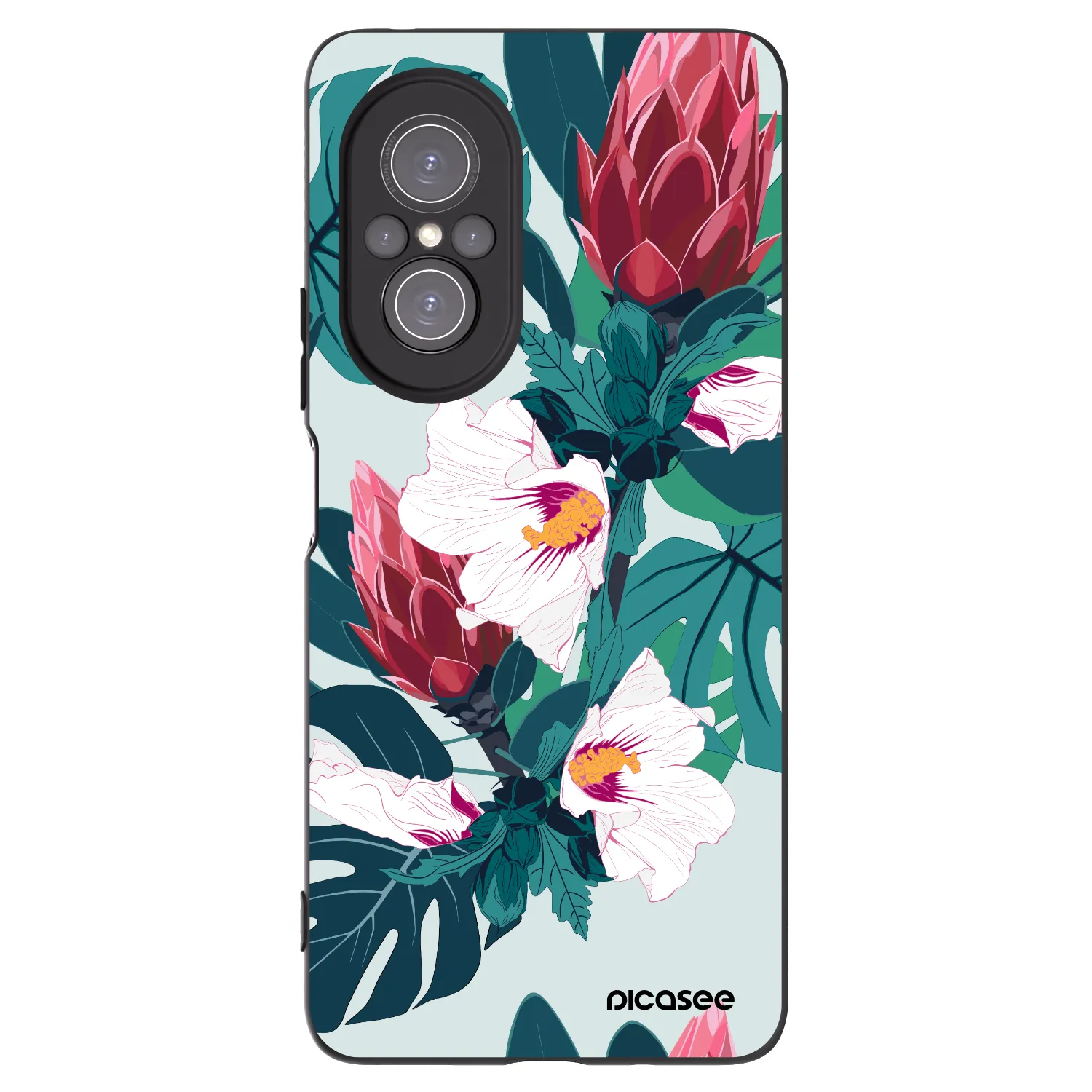 Picasee fekete szilikon tok az alábbi mobiltelefonokra Huawei Nova 9 SE - Rhododendron
