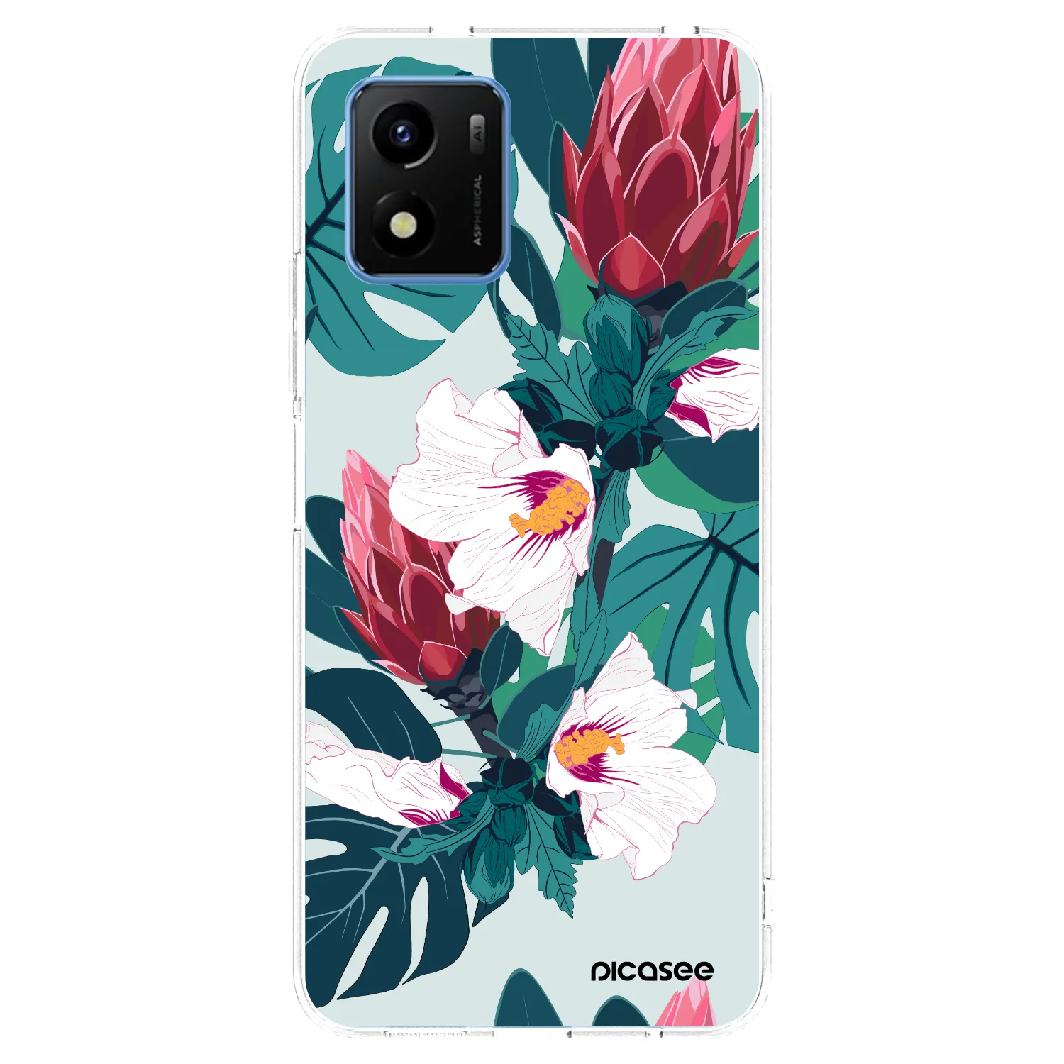 Picasee átlátszó szilikon tok az alábbi mobiltelefonokra Vivo Y01 - Rhododendron
