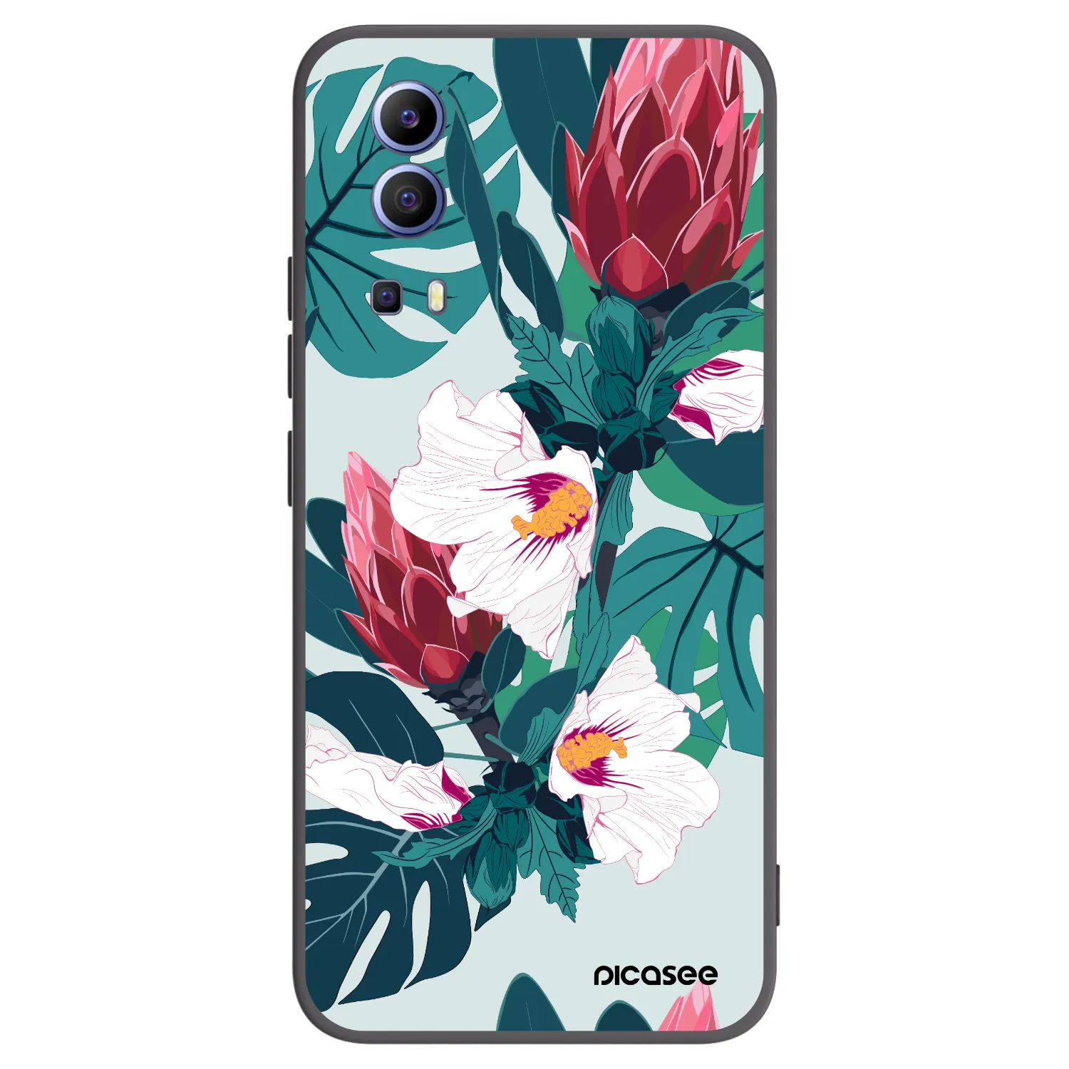 Picasee fekete szilikon tok az alábbi mobiltelefonokra Vivo Y52 5G - Rhododendron