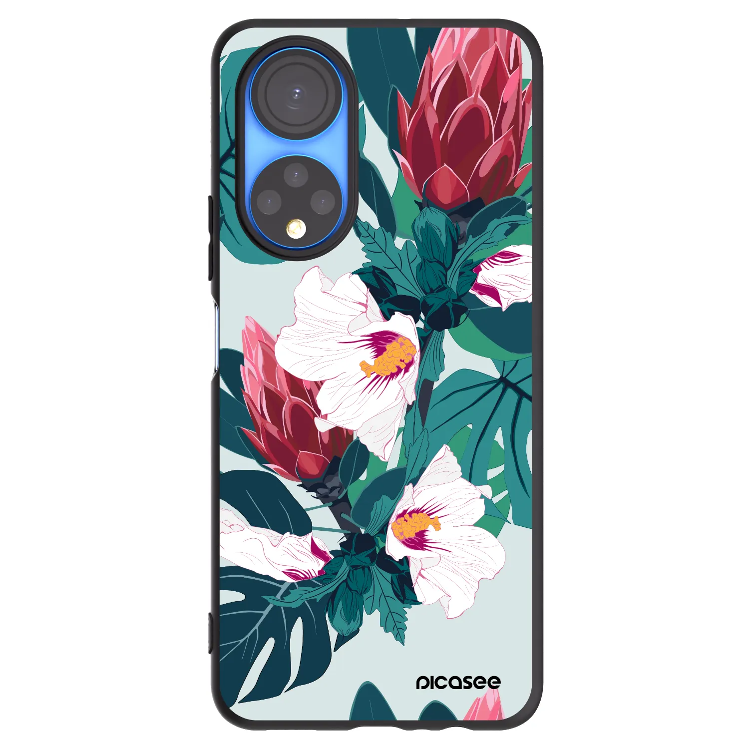 Picasee fekete szilikon tok az alábbi mobiltelefonokra Honor X7 - Rhododendron