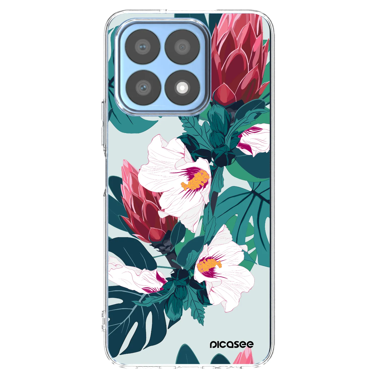 Picasee átlátszó szilikon tok az alábbi mobiltelefonokra Honor X8a - Rhododendron