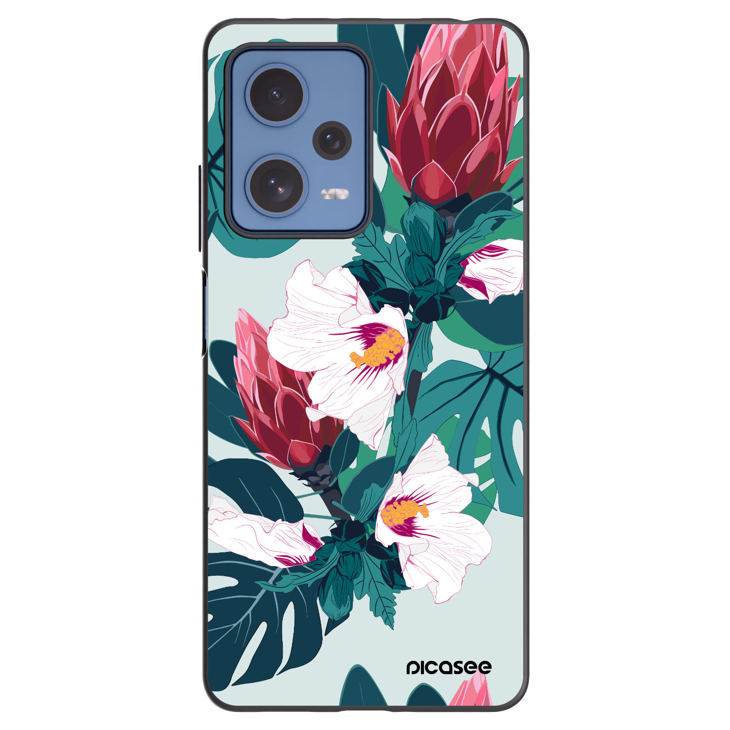 Picasee fekete szilikon tok az alábbi mobiltelefonokra Xiaomi Redmi Note 12 Pro 5G - Rhododendron