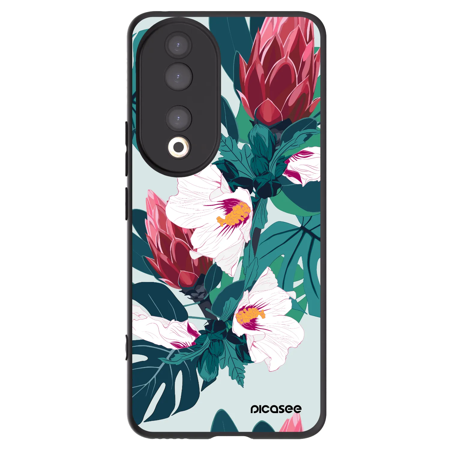 Picasee fekete szilikon tok az alábbi mobiltelefonokra Honor 90 5G - Rhododendron