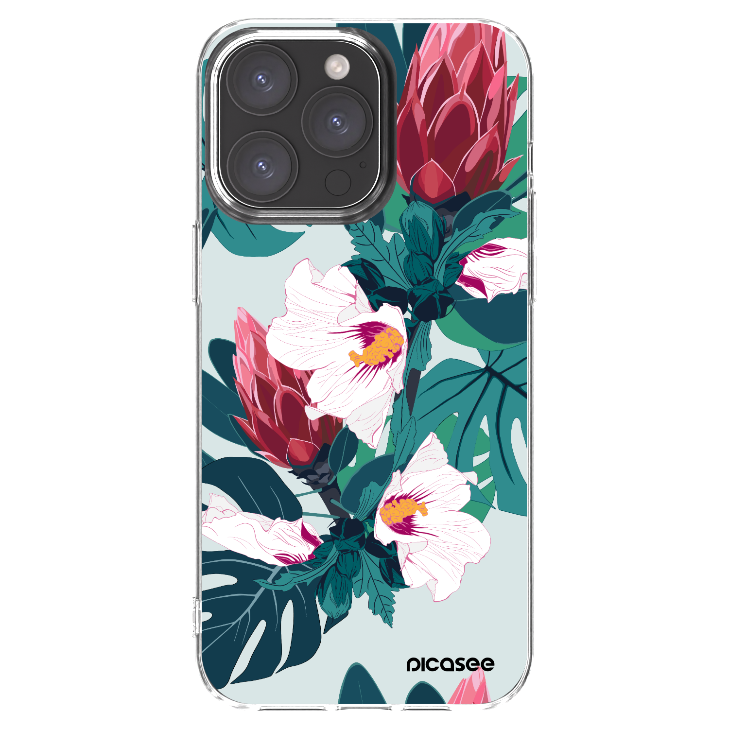 Picasee átlátszó szilikon tok az alábbi mobiltelefonokra Apple iPhone 15 Pro Max - Rhododendron