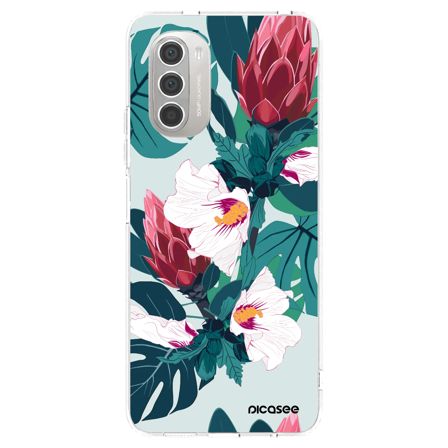 Picasee átlátszó szilikon tok az alábbi mobiltelefonokra Motorola Moto G51 - Rhododendron