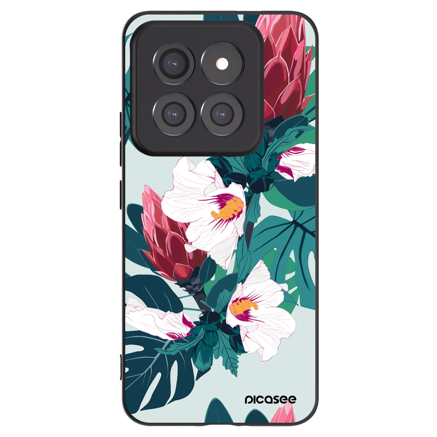 Picasee fekete szilikon tok az alábbi mobiltelefonokra Xiaomi 14 Pro - Rhododendron