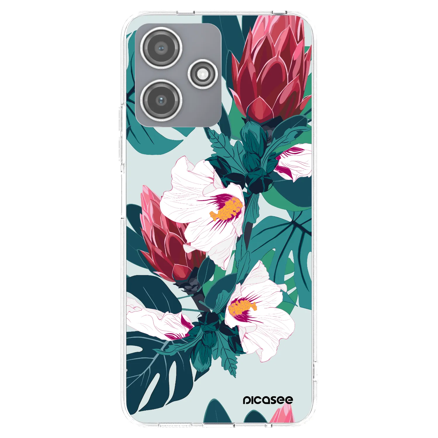 Picasee átlátszó szilikon tok az alábbi mobiltelefonokra Xiaomi Redmi 12 5G - Rhododendron