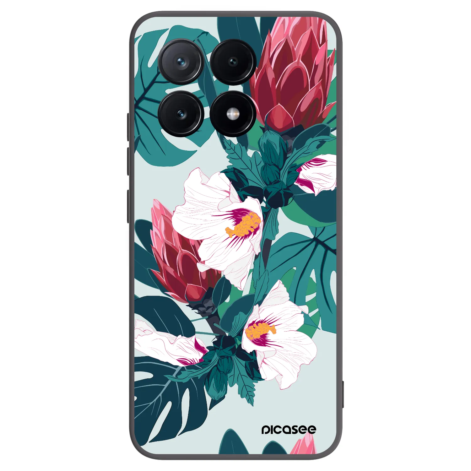 Picasee fekete szilikon tok az alábbi mobiltelefonokra Xiaomi Poco X6 Pro - Rhododendron
