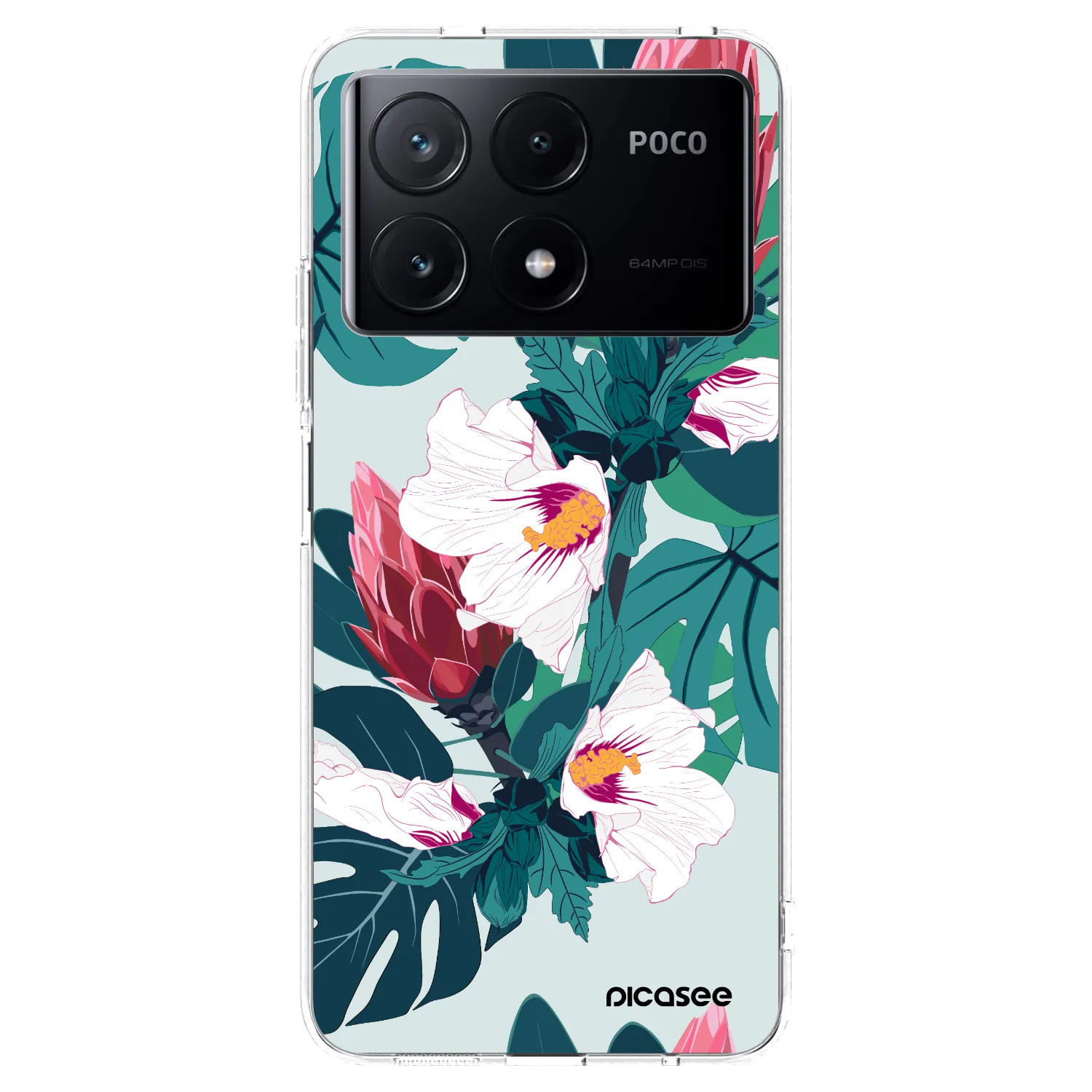 Picasee átlátszó szilikon tok az alábbi mobiltelefonokra Xiaomi Poco X6 Pro - Rhododendron