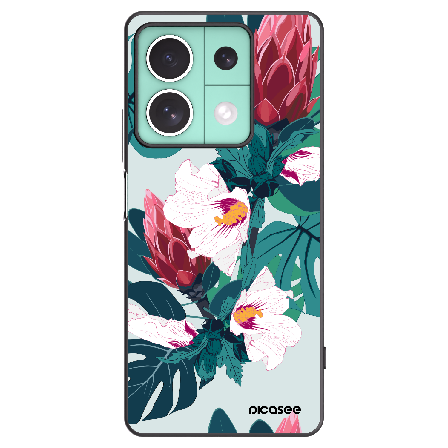 Picasee fekete szilikon tok az alábbi mobiltelefonokra Xiaomi Redmi Note 13 5G - Rhododendron