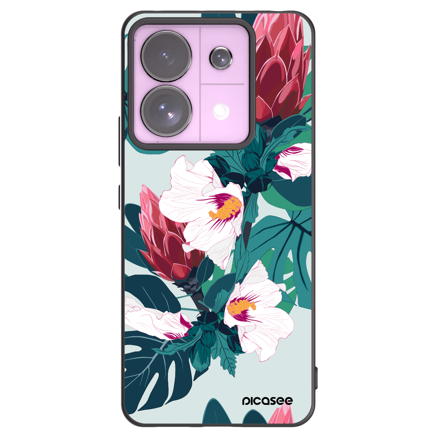 Picasee fekete szilikon tok az alábbi mobiltelefonokra Xiaomi Redmi Note 13 Pro 5G - Rhododendron