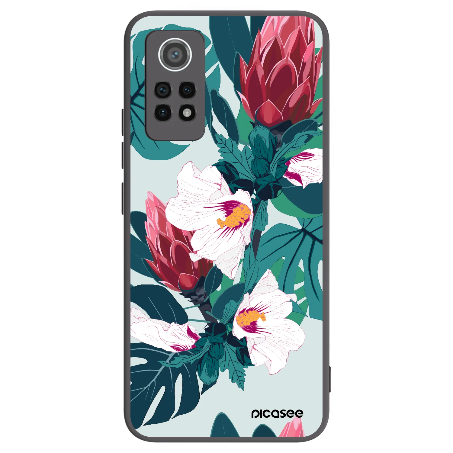 Picasee fekete szilikon tok az alábbi mobiltelefonokra Xiaomi Redmi Note 12 Pro 4G - Rhododendron