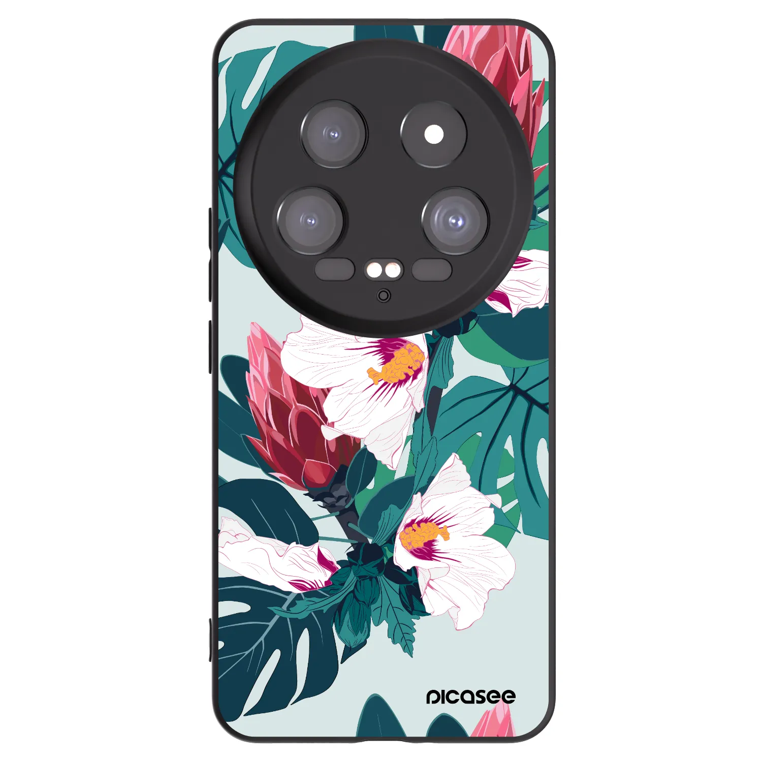 Picasee fekete szilikon tok az alábbi mobiltelefonokra Xiaomi 14 Ultra - Rhododendron