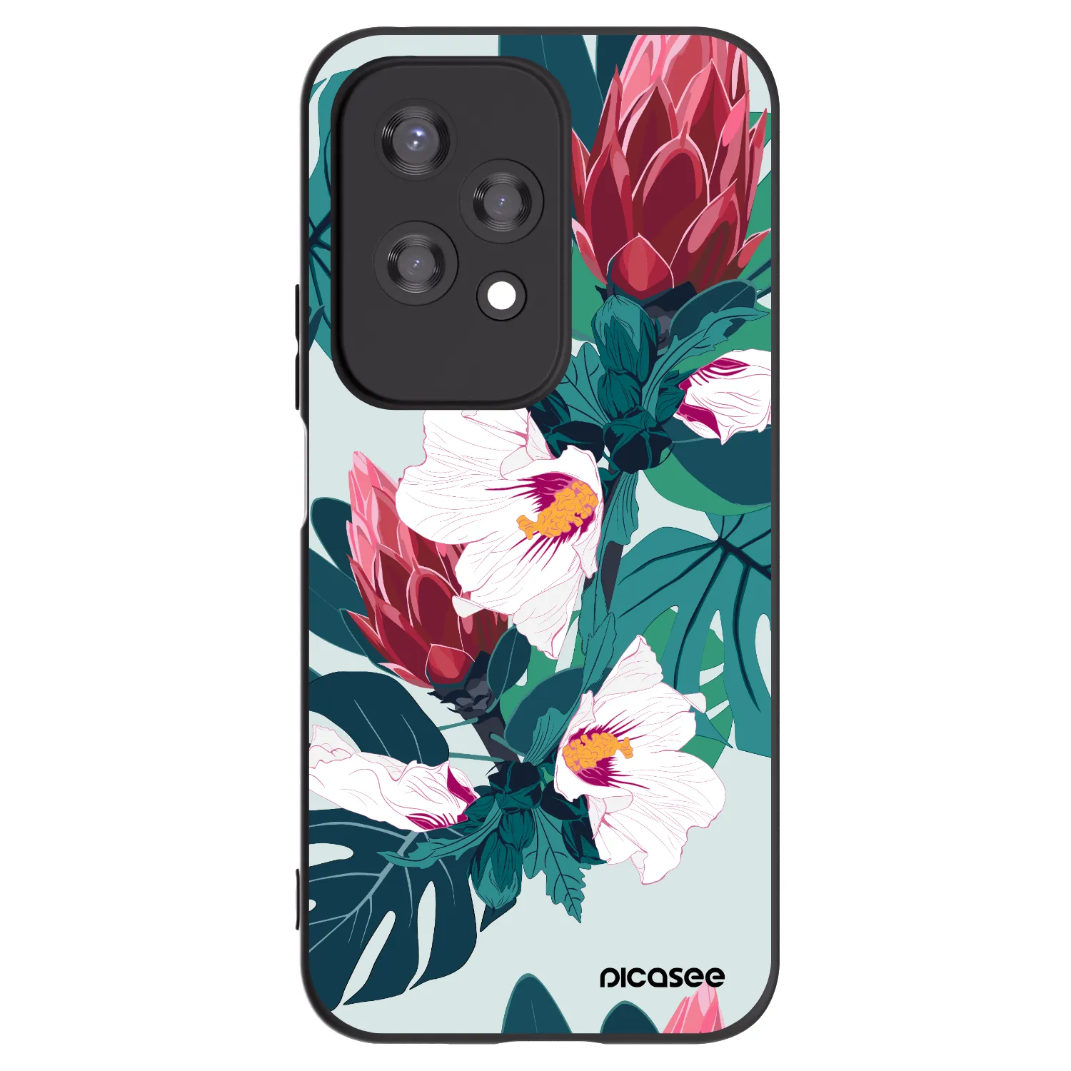 Picasee fekete szilikon tok az alábbi mobiltelefonokra Honor 200 Lite - Rhododendron