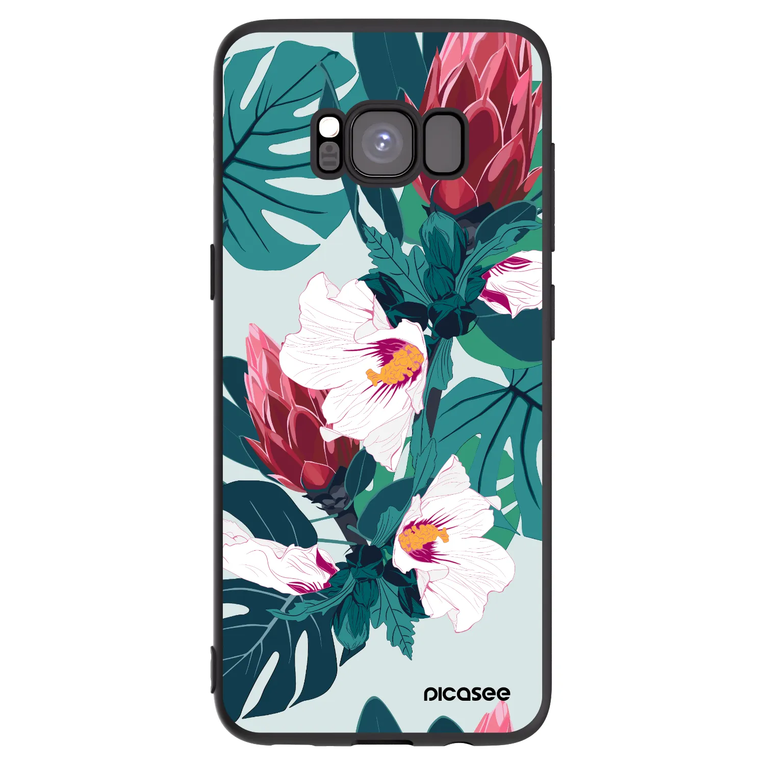 Picasee fekete szilikon tok az alábbi mobiltelefonokra Samsung Galaxy S8 G950F - Rhododendron