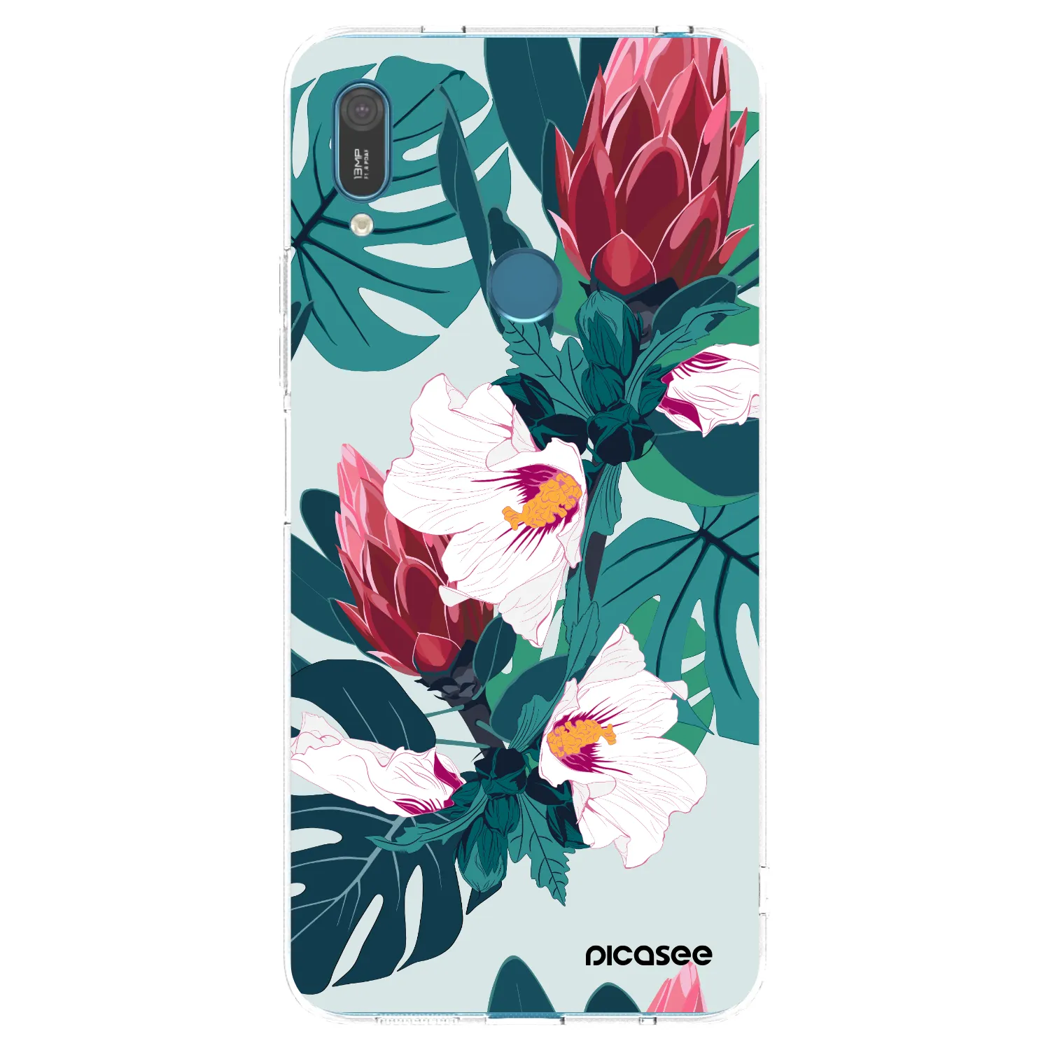 Picasee átlátszó szilikon tok az alábbi mobiltelefonokra Huawei Y7 2019 - Rhododendron