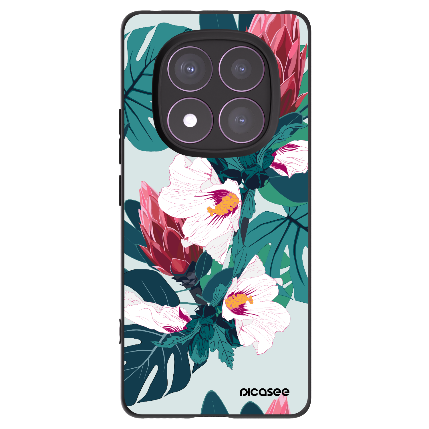 Picasee fekete szilikon tok az alábbi mobiltelefonokra Xiaomi Redmi Note 14 Pro 4G - Rhododendron