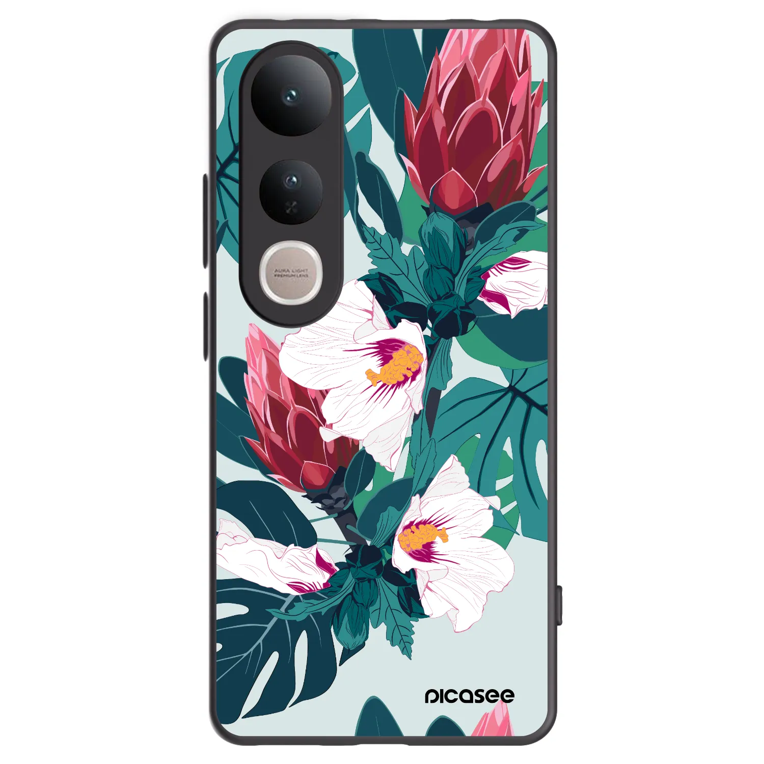 Picasee fekete szilikon tok az alábbi mobiltelefonokra Vivo V50 Lite 5G - Rhododendron