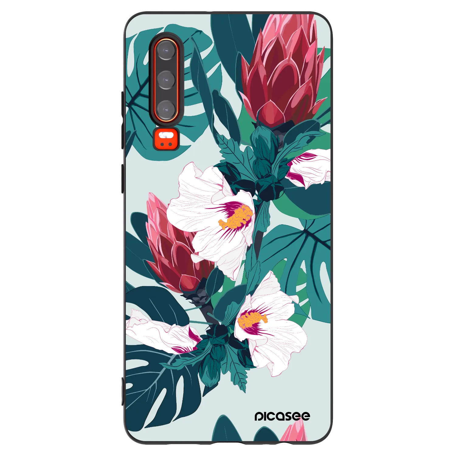 Picasee fekete szilikon tok az alábbi mobiltelefonokra Huawei P30 - Rhododendron