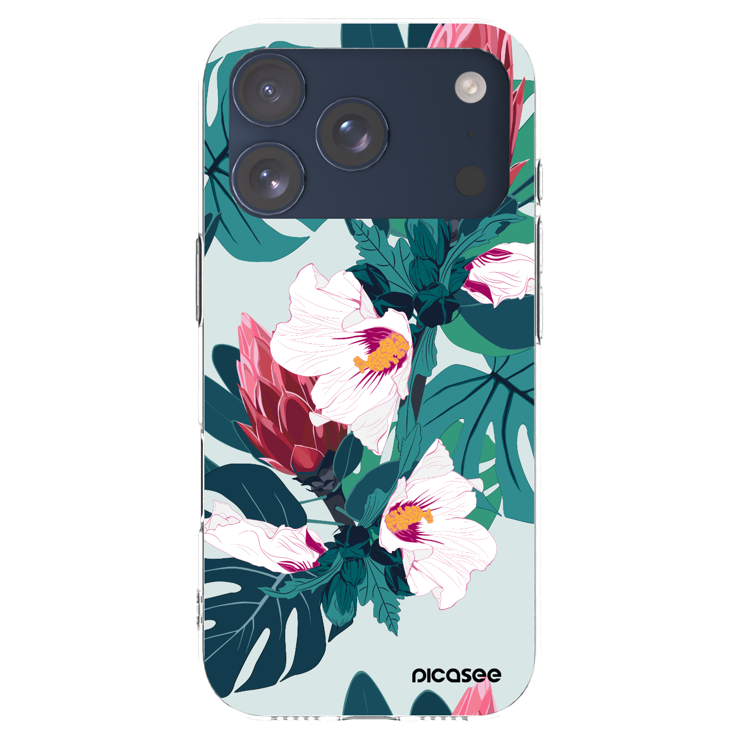 Picasee átlátszó szilikon tok az alábbi mobiltelefonokra Apple iPhone 17 Pro - Rhododendron