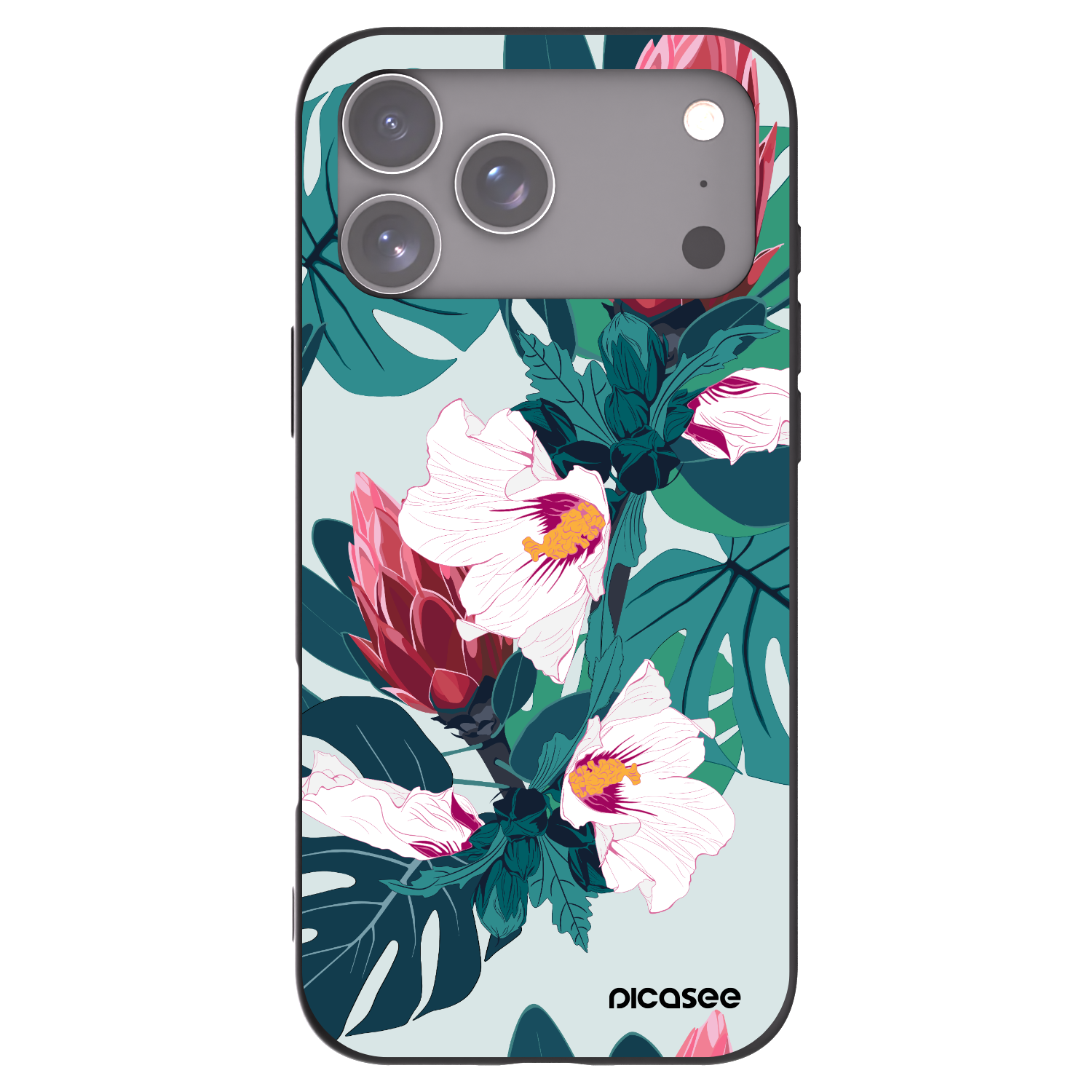 Picasee fekete szilikon tok az alábbi mobiltelefonokra Apple iPhone 17 Pro Max - Rhododendron