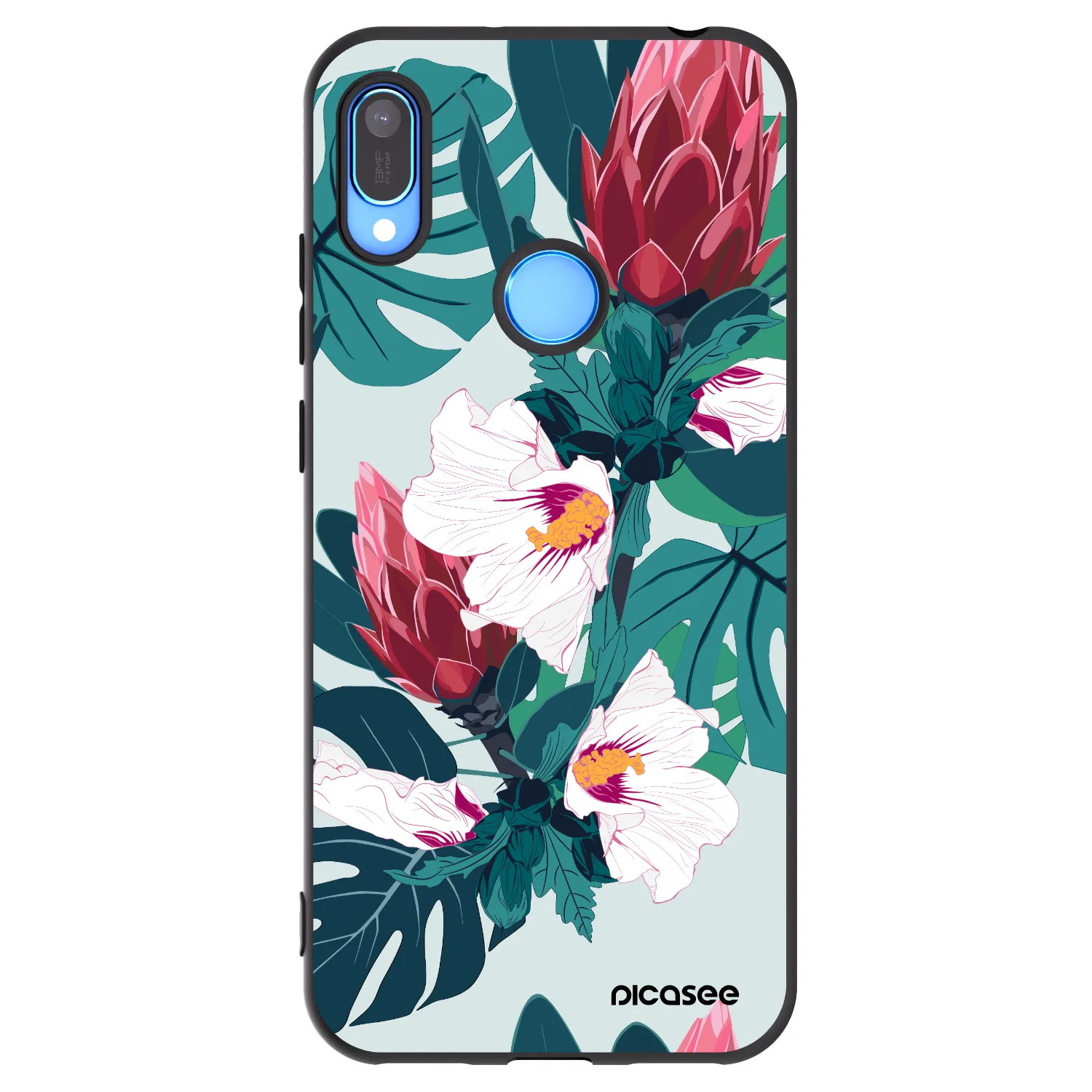 Picasee fekete szilikon tok az alábbi mobiltelefonokra Huawei Y6 2019 - Rhododendron