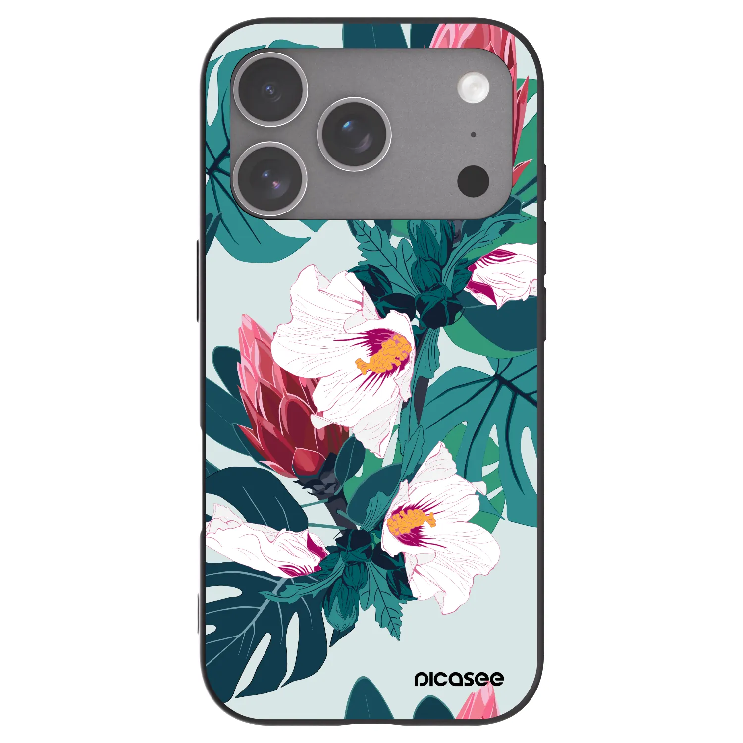Picasee fekete szilikon tok az alábbi mobiltelefonokra Apple iPhone 18 Pro - Rhododendron