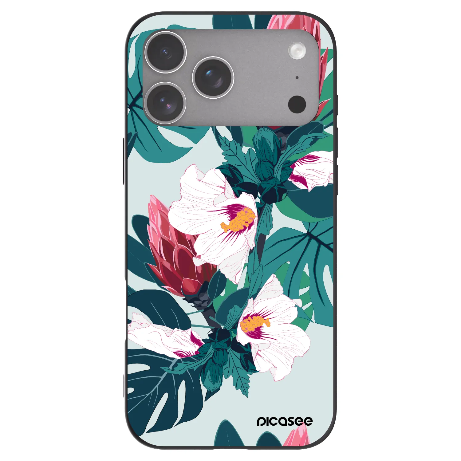 Picasee fekete szilikon tok az alábbi mobiltelefonokra Apple iPhone 18 Pro Max - Rhododendron