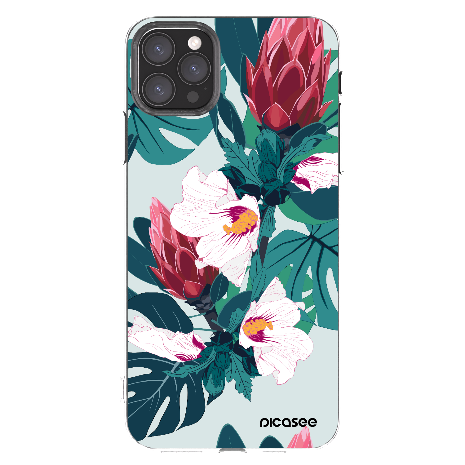 Picasee átlátszó szilikon tok az alábbi mobiltelefonokra Apple iPhone 11 Pro Max - Rhododendron
