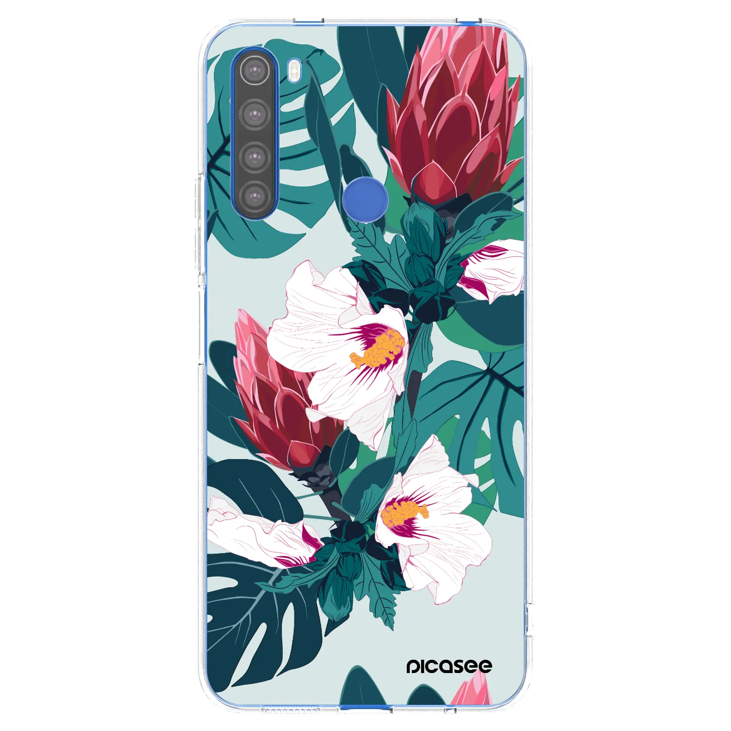 Picasee átlátszó szilikon tok az alábbi mobiltelefonokra Xiaomi Redmi Note 8T - Rhododendron