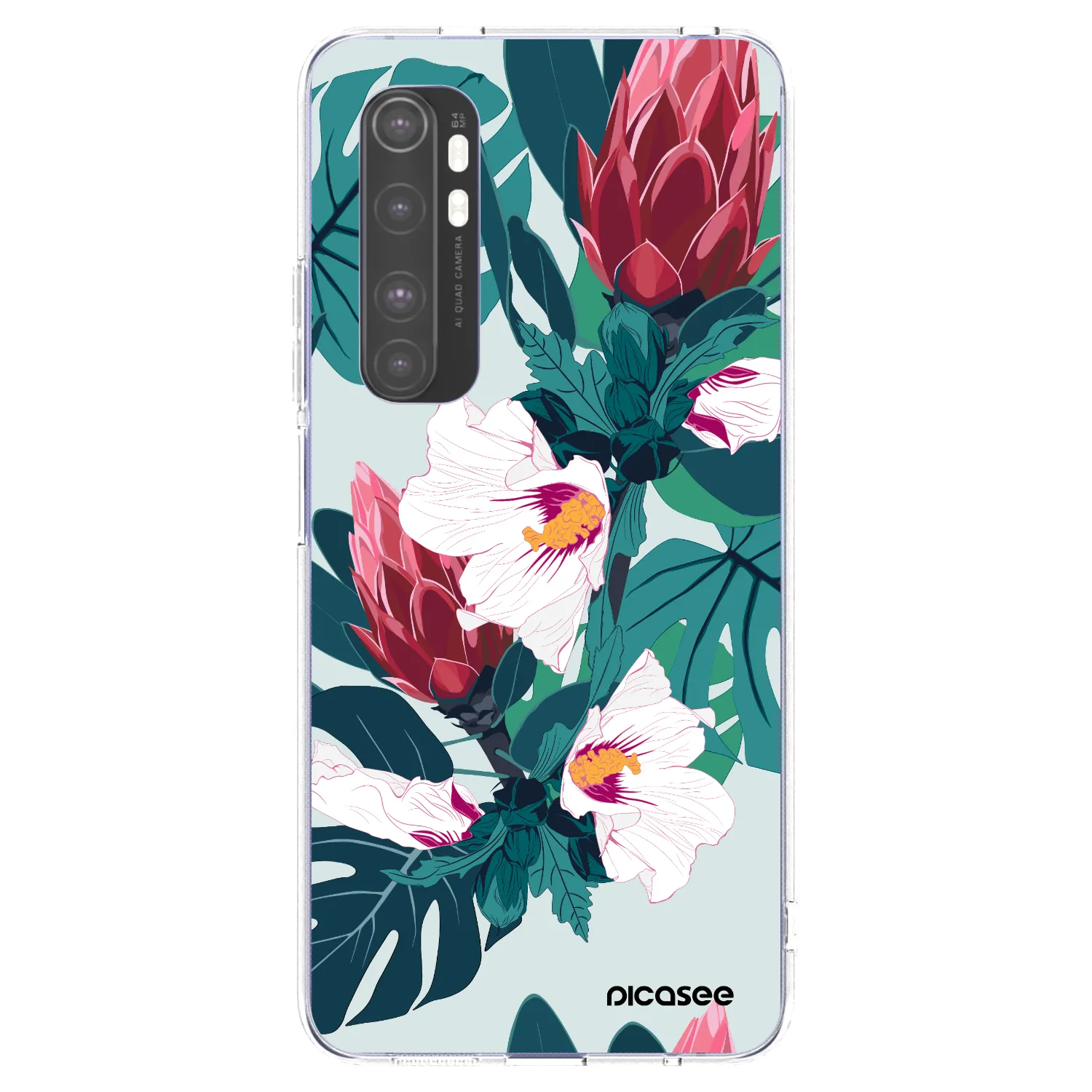 Picasee átlátszó szilikon tok az alábbi mobiltelefonokra Xiaomi Mi Note 10 Lite - Rhododendron