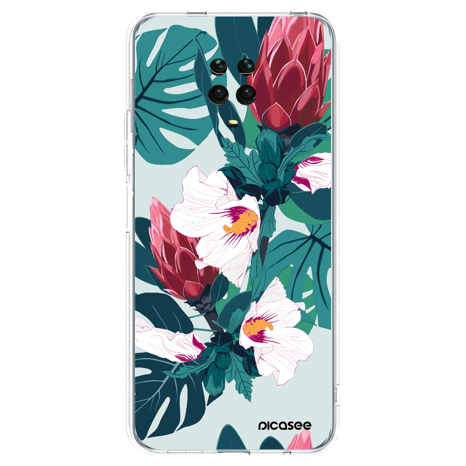 Picasee átlátszó szilikon tok az alábbi mobiltelefonokra Xiaomi Redmi Note 9S - Rhododendron