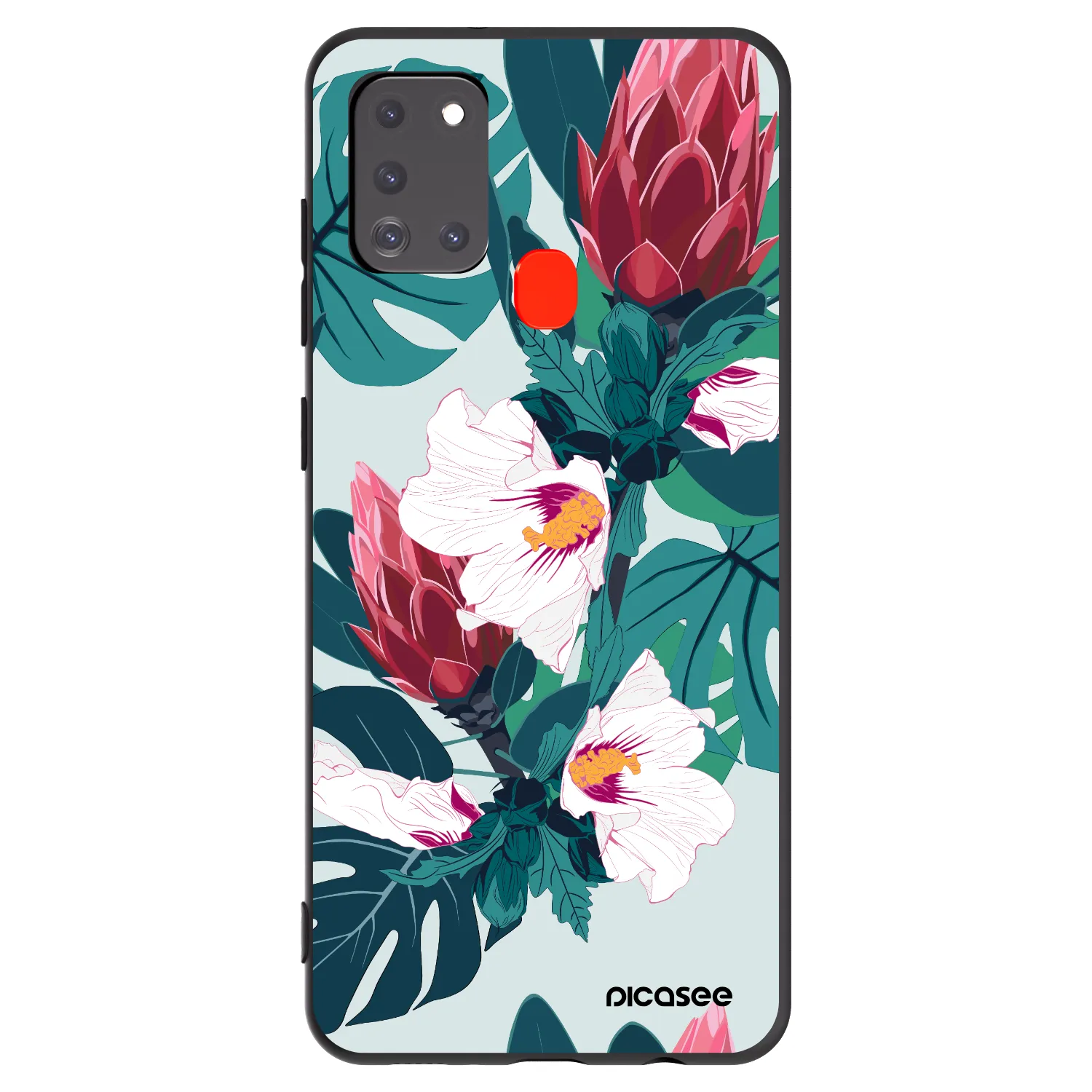 Picasee fekete szilikon tok az alábbi mobiltelefonokra Samsung Galaxy A21s - Rhododendron