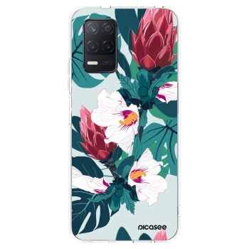 Picasee átlátszó szilikon tok az alábbi mobiltelefonokra Realme 8 5G - Rhododendron