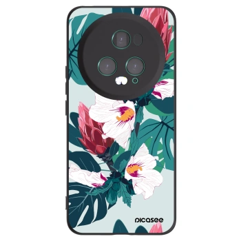 Picasee fekete szilikon tok az alábbi mobiltelefonokra Honor Magic5 Pro - Rhododendron