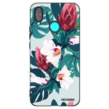 Picasee fekete szilikon tok az alábbi mobiltelefonokra Huawei Nova 3 - Rhododendron