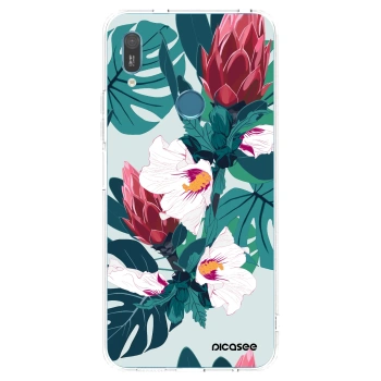Picasee átlátszó szilikon tok az alábbi mobiltelefonokra Huawei Y6 2019 - Rhododendron