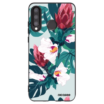 Picasee fekete szilikon tok az alábbi mobiltelefonokra Huawei P30 Lite - Rhododendron