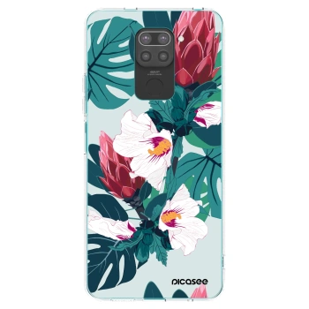 Picasee fekete szilikon tok az alábbi mobiltelefonokra Xiaomi Redmi Note 9 - Rhododendron