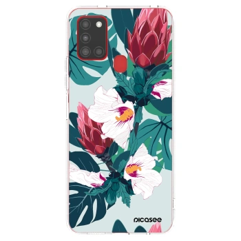 Picasee átlátszó szilikon tok az alábbi mobiltelefonokra Samsung Galaxy A21s - Rhododendron