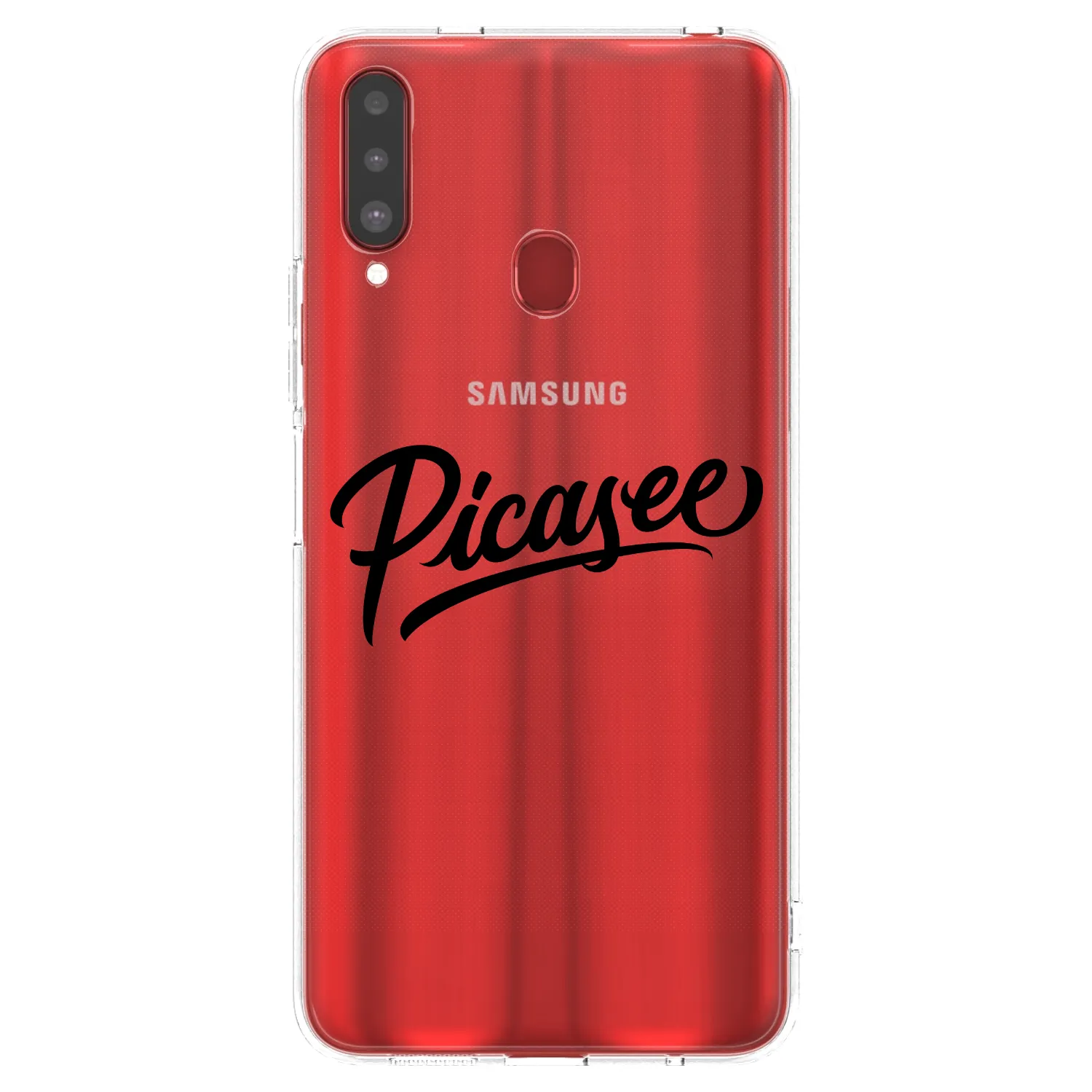 Picasee átlátszó szilikon tok az alábbi mobiltelefonokra Samsung Galaxy A20s - Picasee - old logo - black
