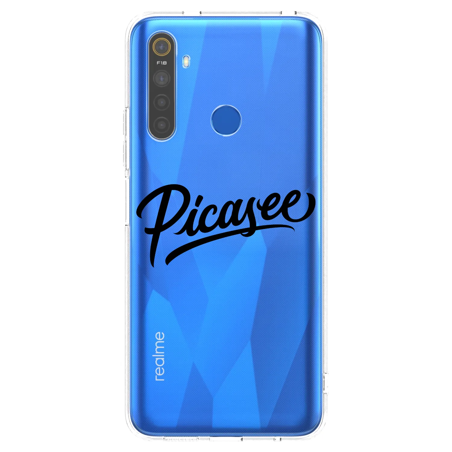 Picasee átlátszó szilikon tok az alábbi mobiltelefonokra Realme 5 - Picasee - old logo - black