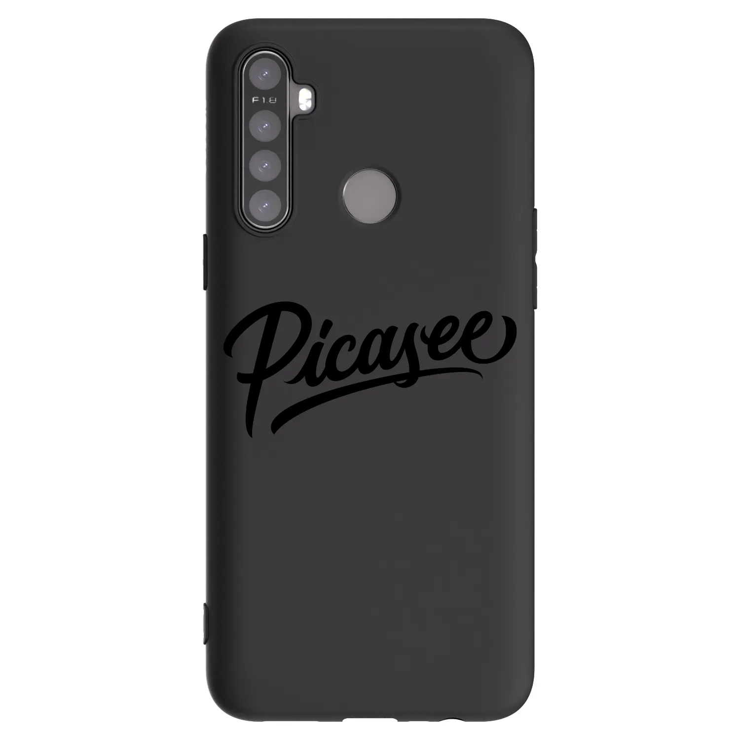 Picasee fekete szilikon tok az alábbi mobiltelefonokra Realme 5 - Picasee - old logo - black