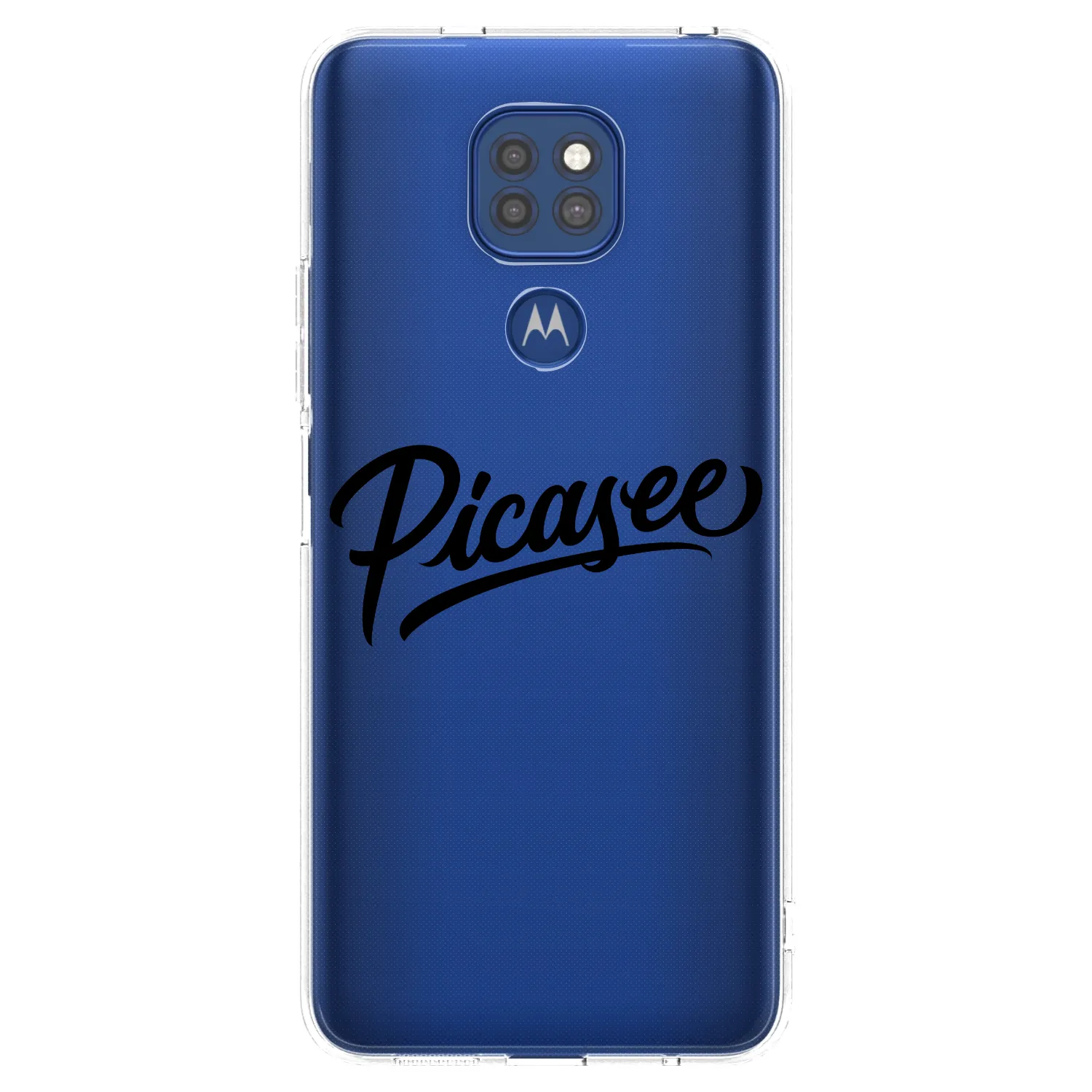 Picasee átlátszó szilikon tok az alábbi mobiltelefonokra Motorola Moto G9 Play - Picasee - old logo - black