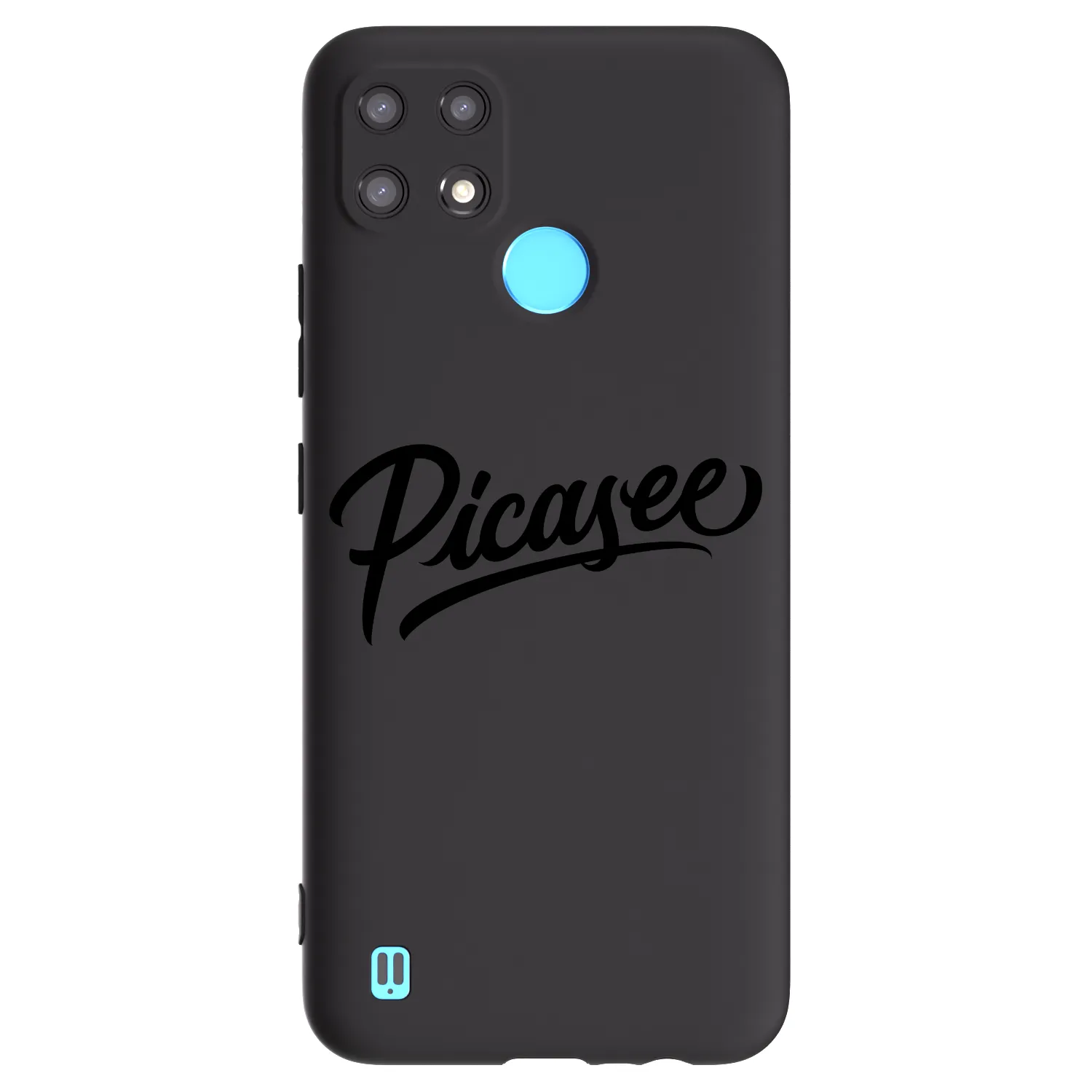 Picasee fekete szilikon tok az alábbi mobiltelefonokra Realme C21 - Picasee - old logo - black